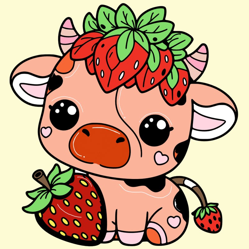 cute strawberry cow