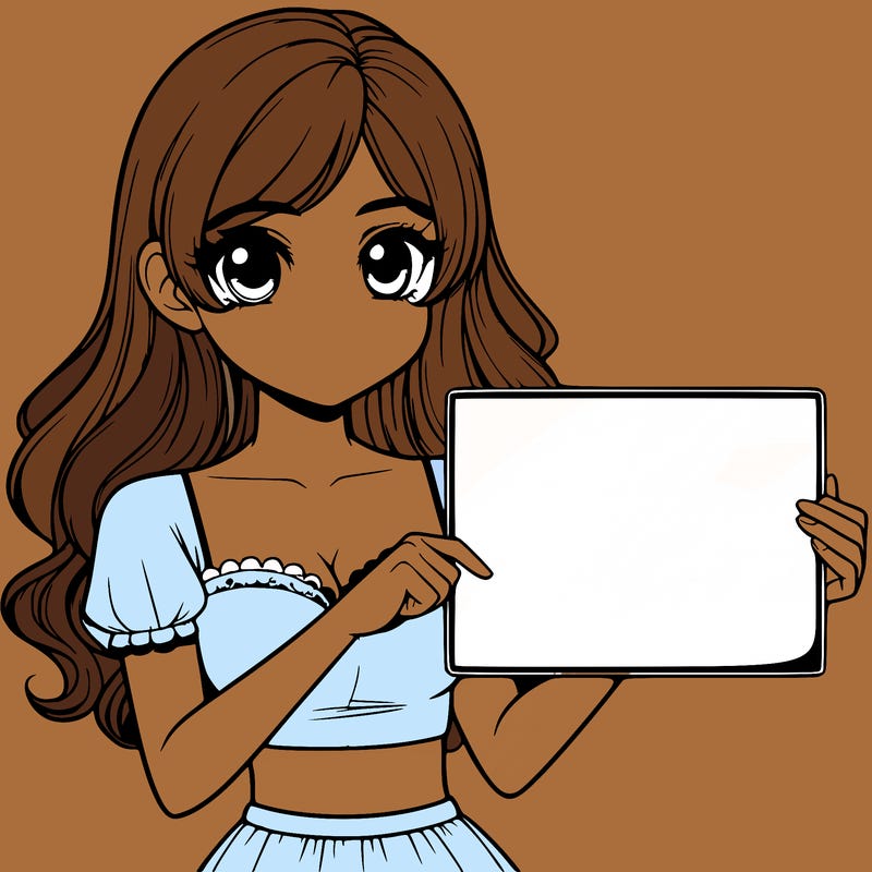 realistic pretty girl holding blank sign