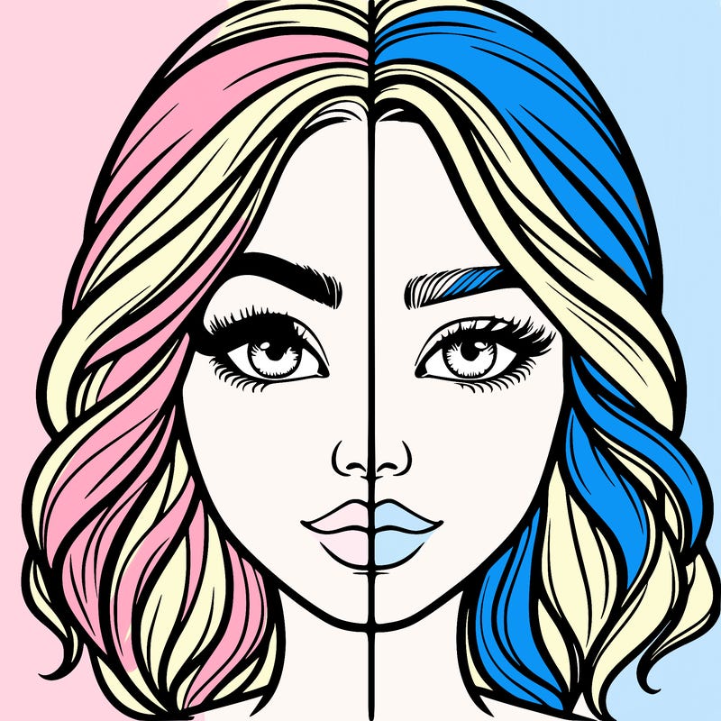 realistic girl split half