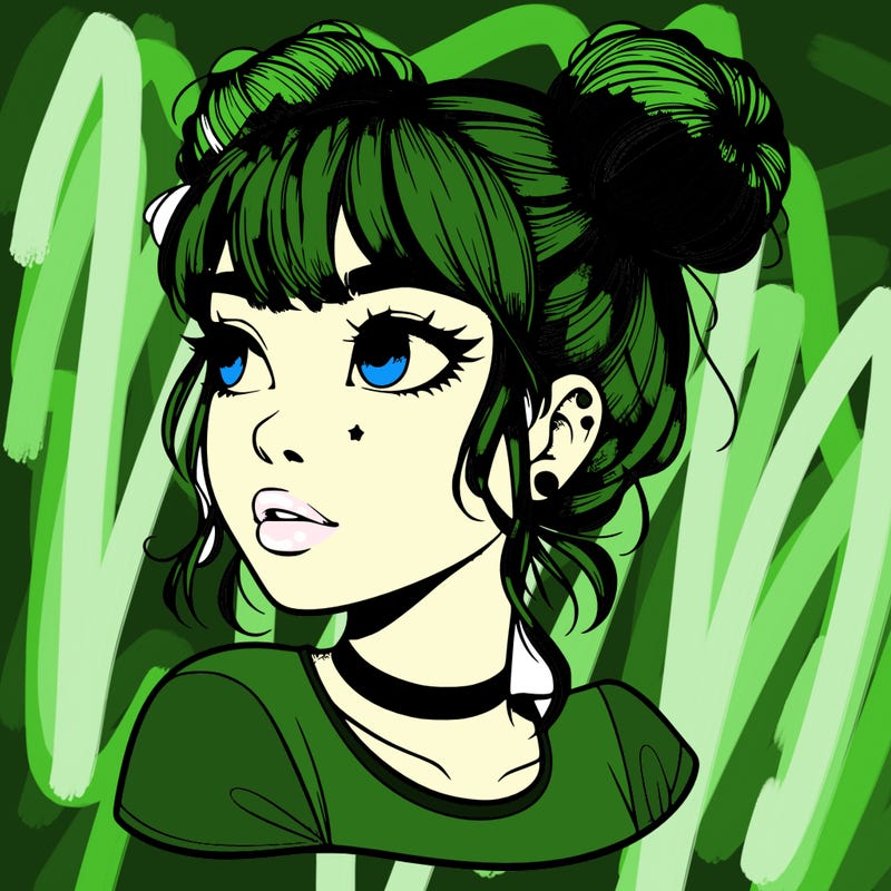 realistic girl with spacebuns