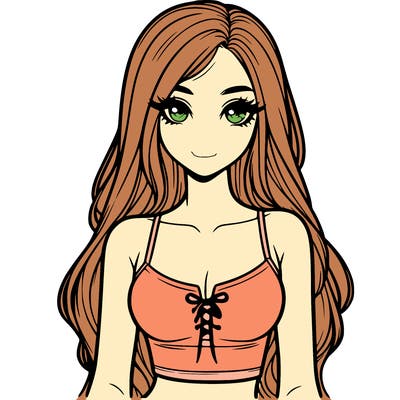 realistic girl in a cute crop top