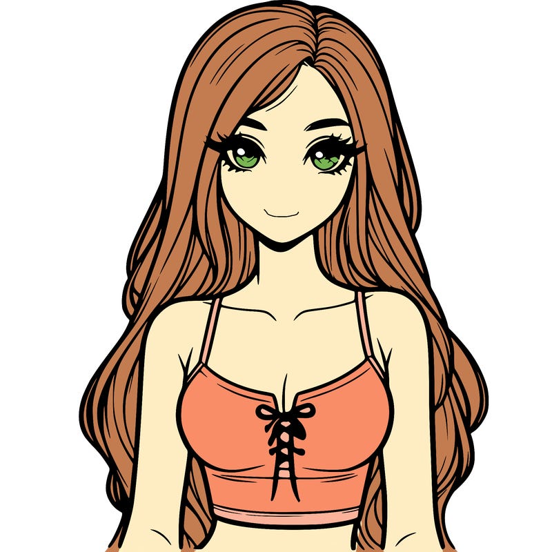 realistic girl in a cute crop top