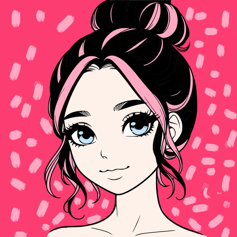 realistic pretty girl with hair in bun