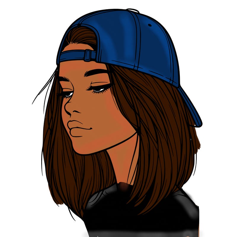 realistic  girl with a backwards hat