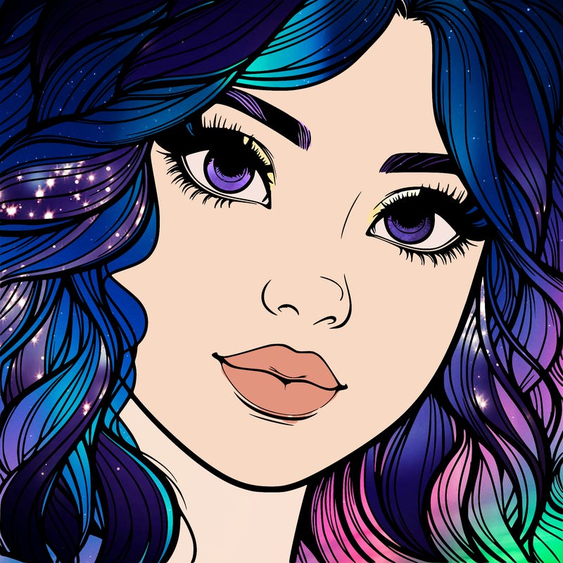 beautiful realistic girl close up to the camera with wavy hair,