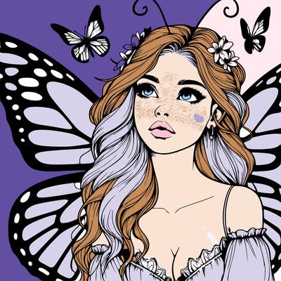 butterfly fairy realistic girl