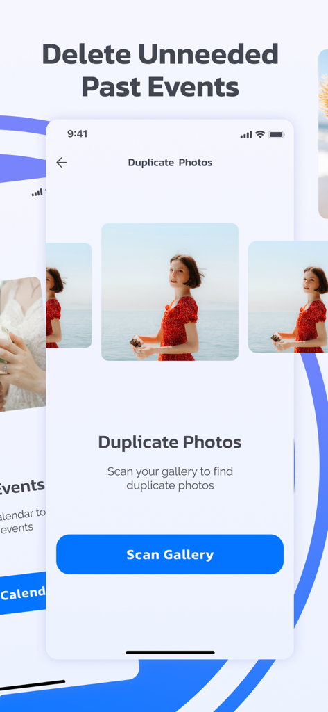Interface of the Boosty app showing the feature to scan and delete duplicate photos