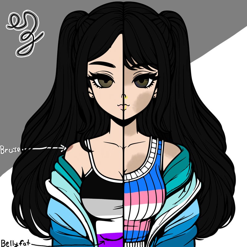 realistic girl split