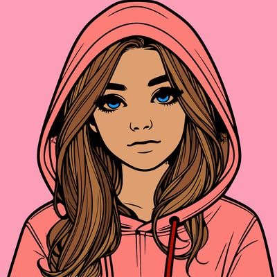 realistic girl with a hoodie