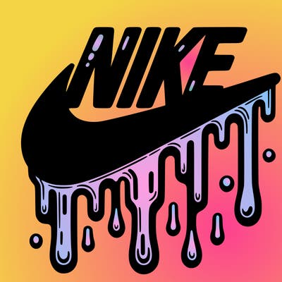 dripping nike logo