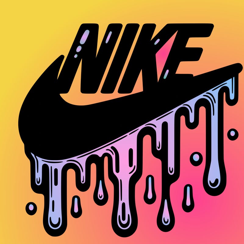 dripping nike logo