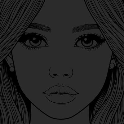 realistic girl with nose and lips