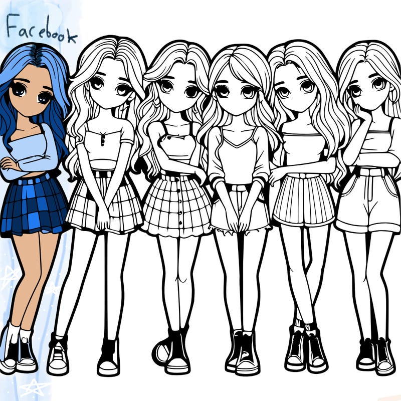 a group of girls realistic