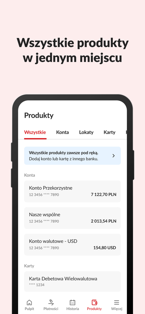 Una captura de pantalla de la aplicación PeoPay que muestra un panel con varias cuentas bancarias y tarjetas multidivisa.