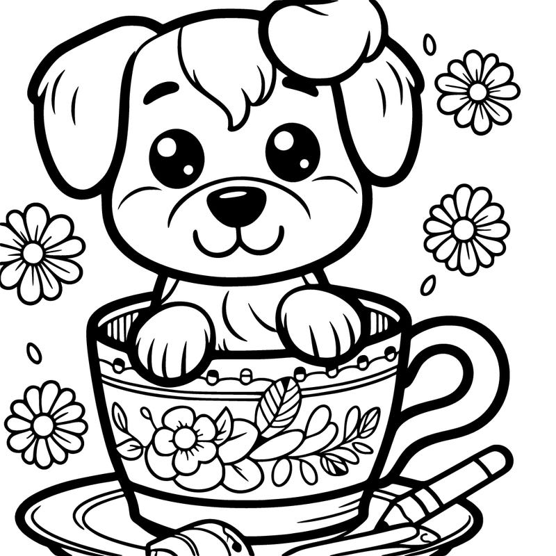 dog in tea cup