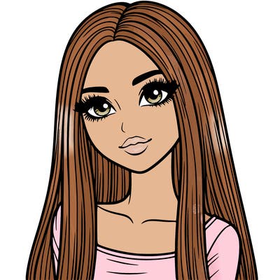 realistic girl with straight and long hair