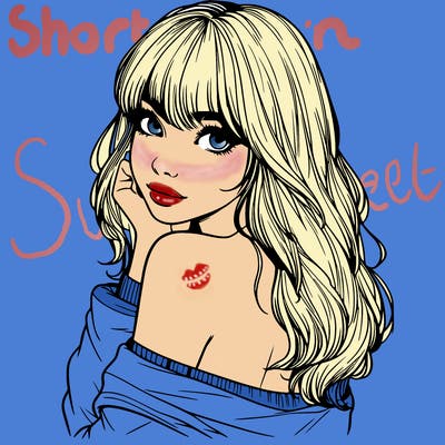 realistic girl with bangs looking over her shoulder