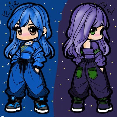 girl in crop top and baggy pants