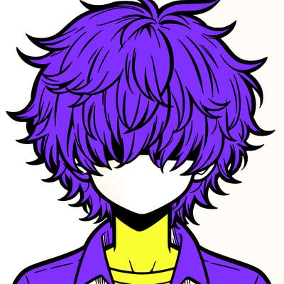 manga boy fluffy hair covering his eyes