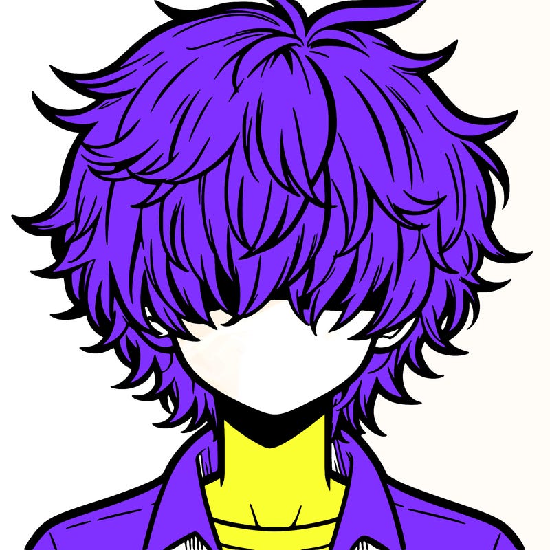 manga boy fluffy hair covering his eyes