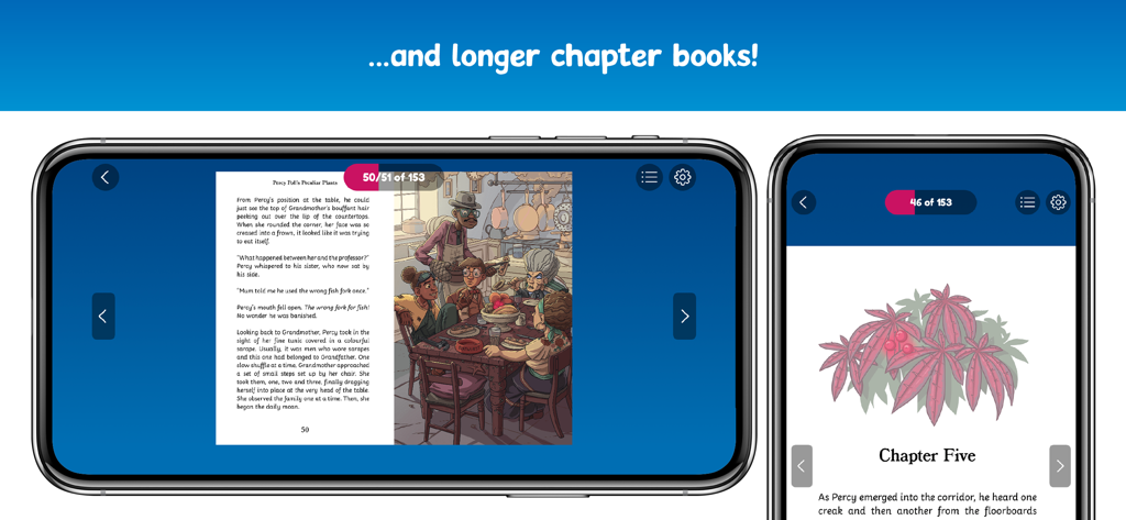Twinkl Originals - Digital reading interface showing a chapter book for older children on the Twinkl Originals app