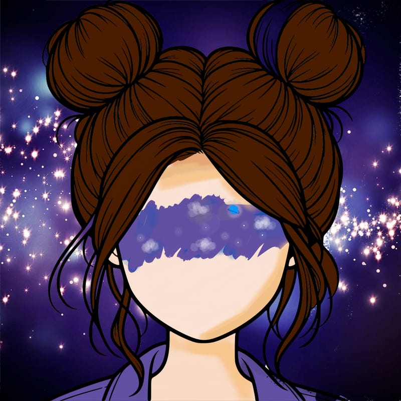 realistic girl with buns on the top of her hair