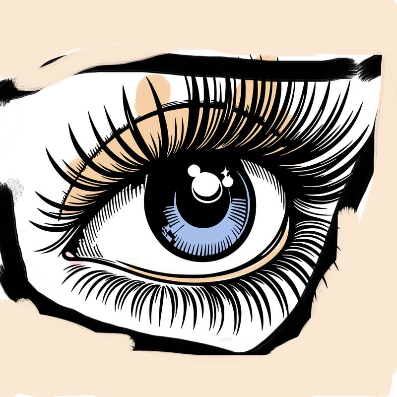 realistic eye long eylashes