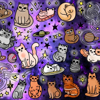 a galaxy full with cats