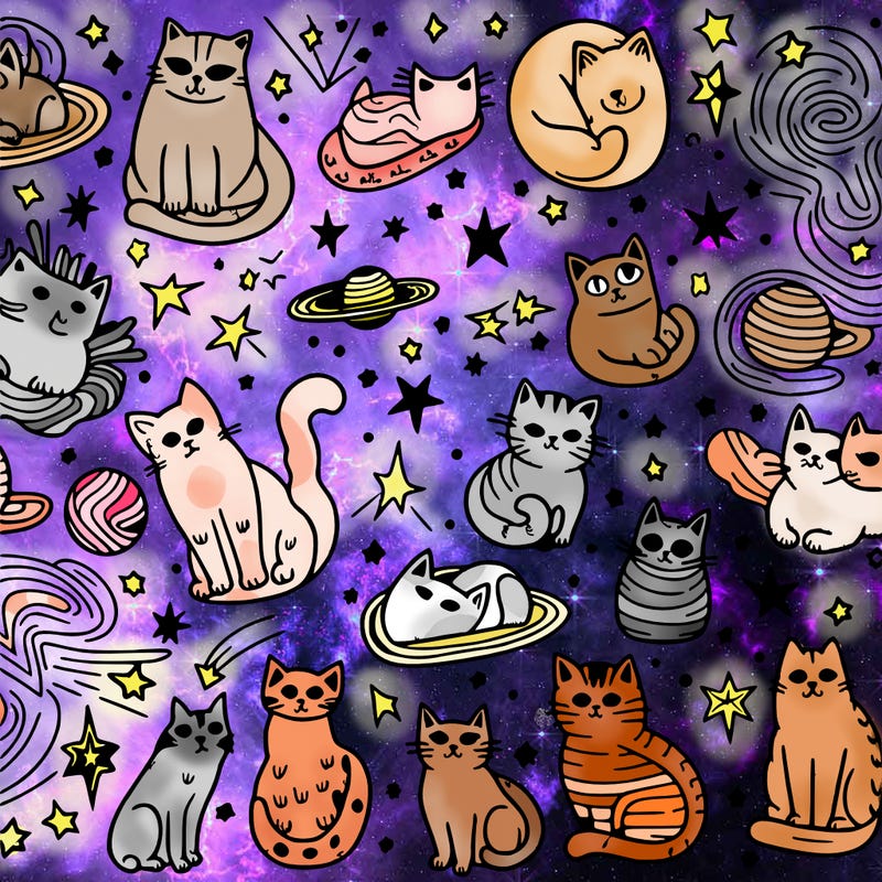 a galaxy full with cats