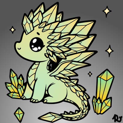 little cute crystal dragon