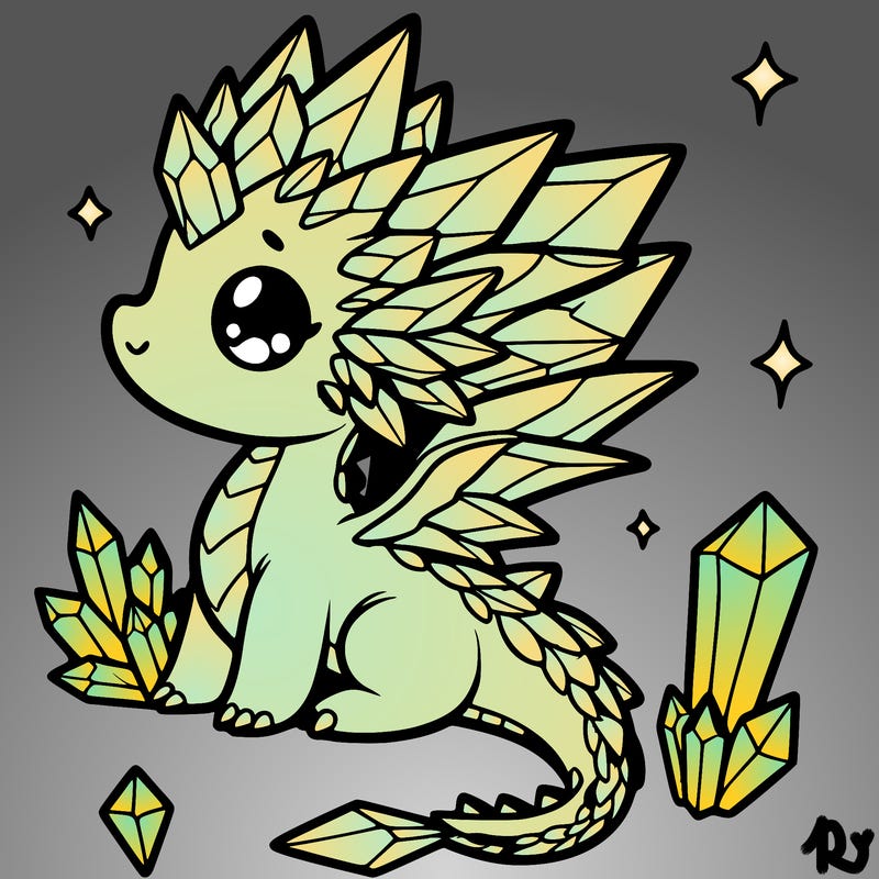 little cute crystal dragon