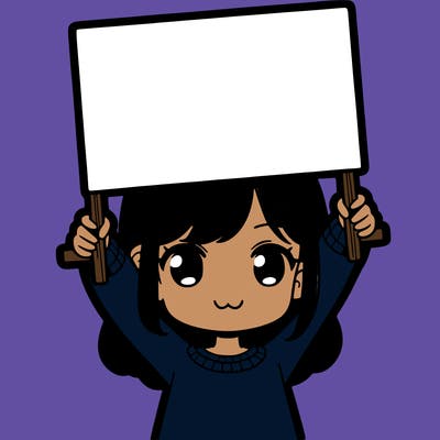 girl holding big sign