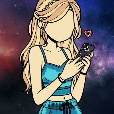 girl with crop top texting on her phone