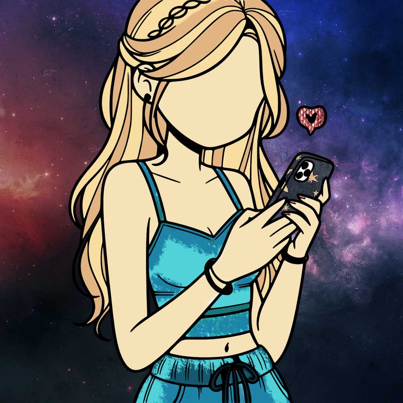 girl with crop top texting on her phone