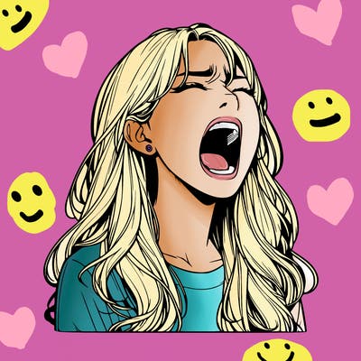 screaming realistic, girl