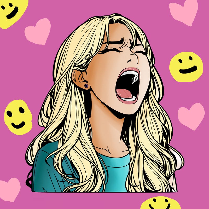 screaming realistic, girl