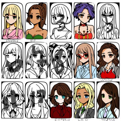 girls that look diffrent anime