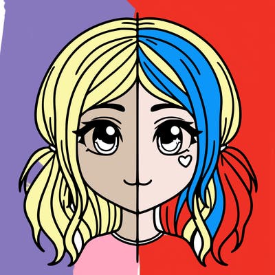 split girl just the face