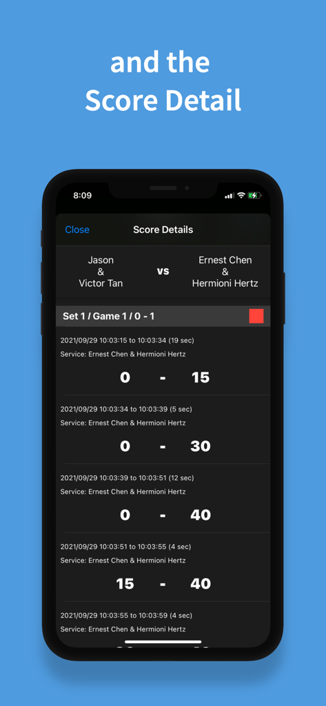 eyes3: AI LineCall and VAR - Detailed point by point scoring for a tennis match in the eyes3 app