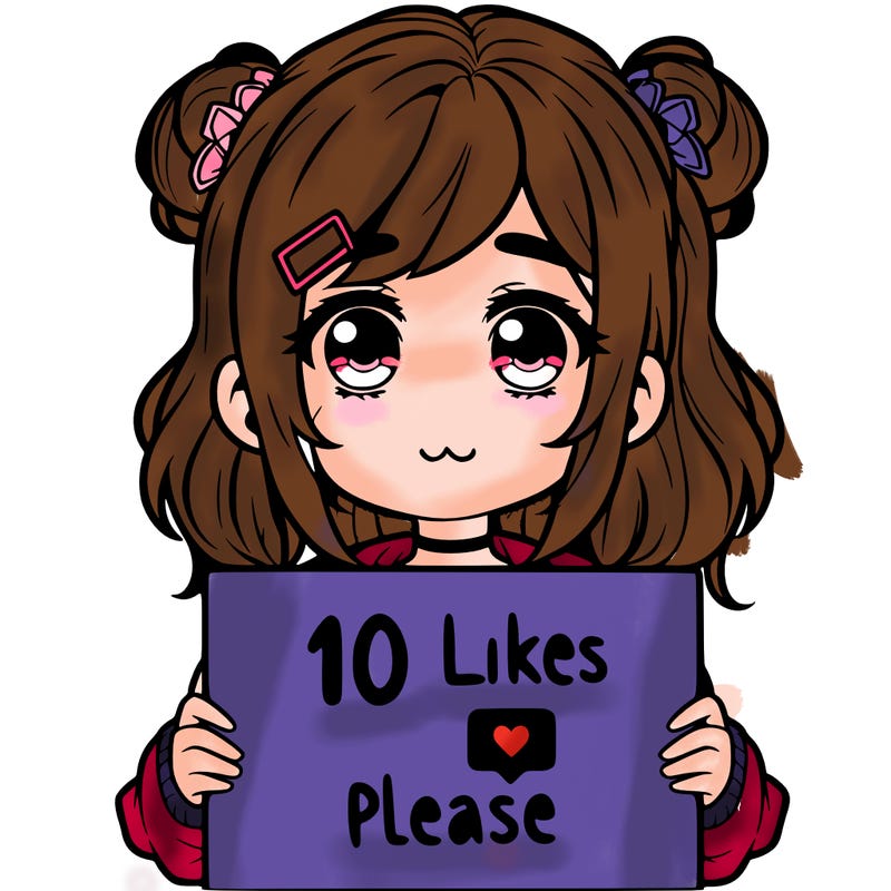 a girl with a sign saying 10 likes please