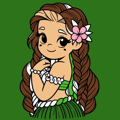 hawaiian girl with braids