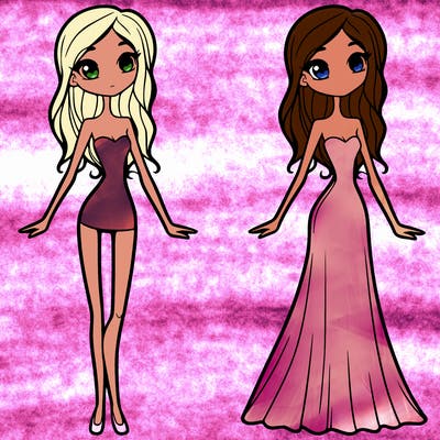 skinny woman in a small long flowing dress