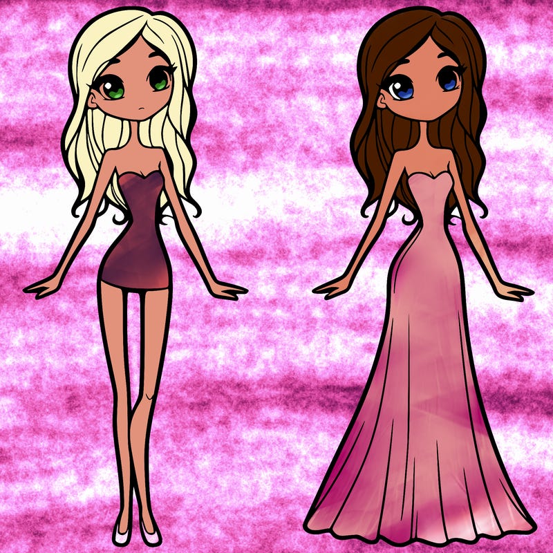 skinny woman in a small long flowing dress