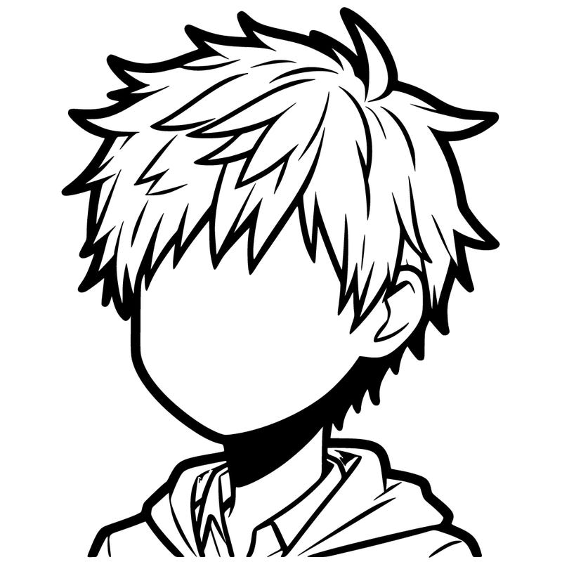 a boy faceless anime