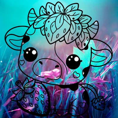 cute strawberry cow