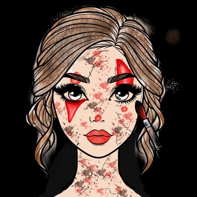 realistic person with makeup