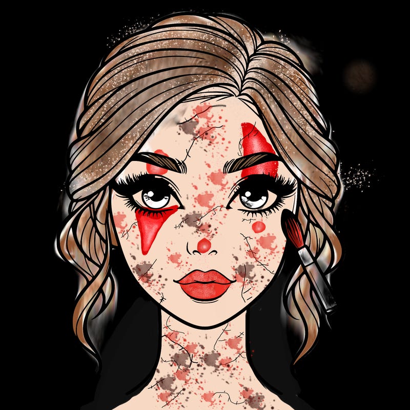 realistic person with makeup