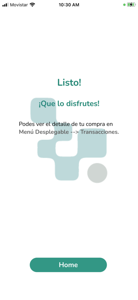 Vending Control - Vending Control app purchase confirmation screen