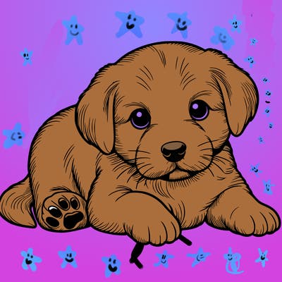 a cute realistic puppy