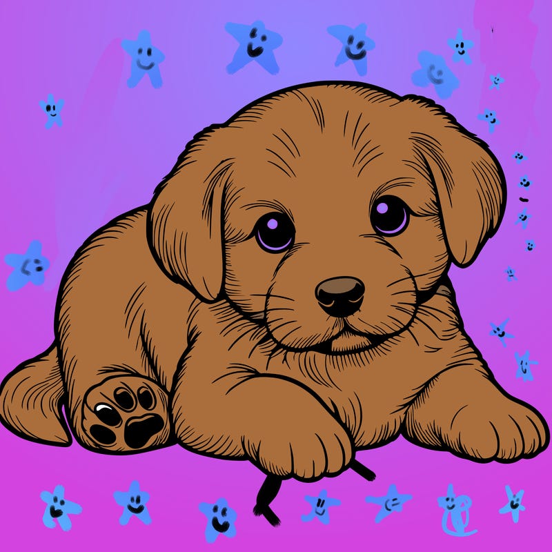 a cute realistic puppy